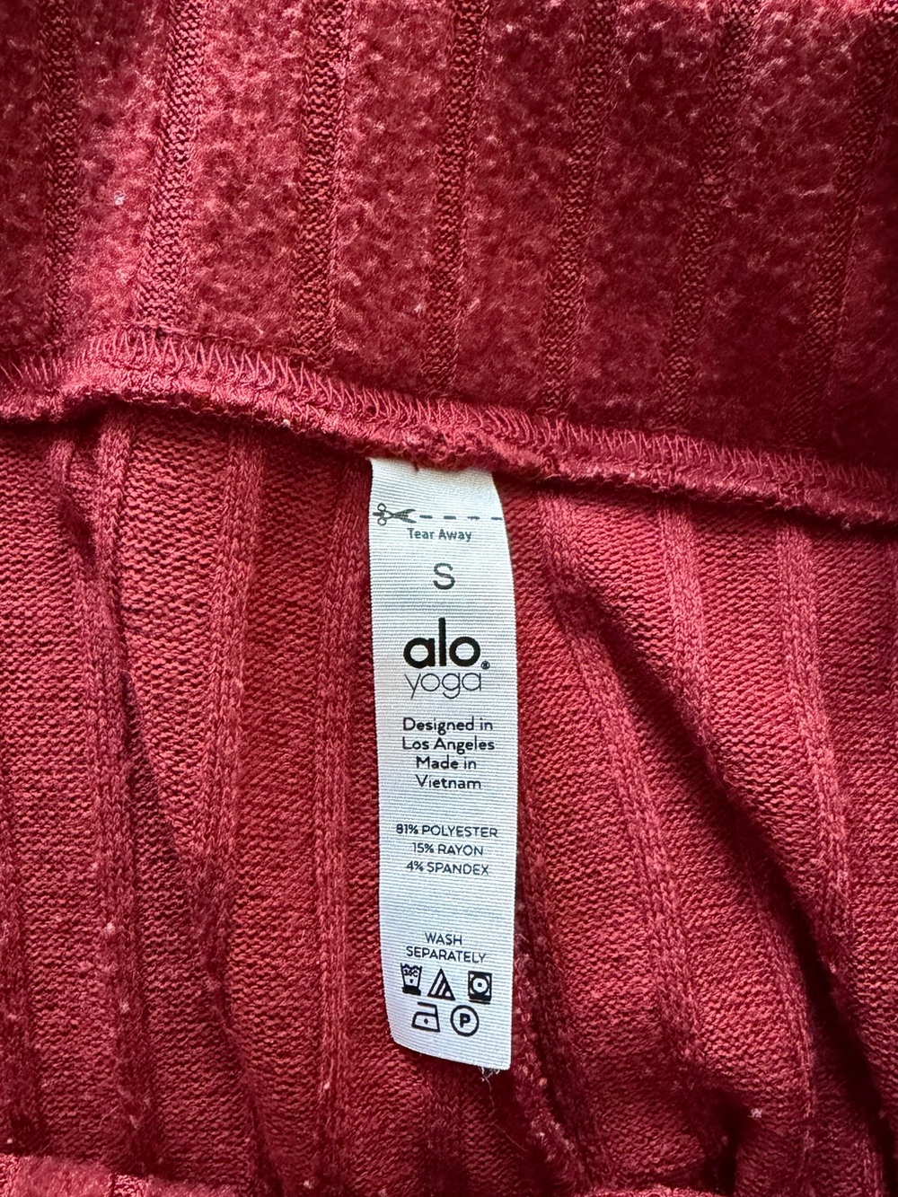 ALO Yoga Women's Ribbed Burgundy Shorts and Bralette set - Picture 3 of 3